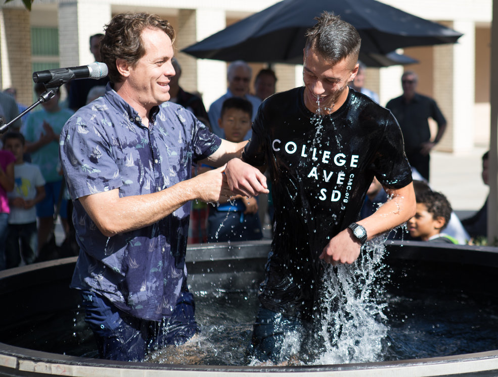 Two months after Bryan Eckert (left) share the gospel with him, this new believer was baptized.