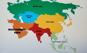 Map of Asia's regions