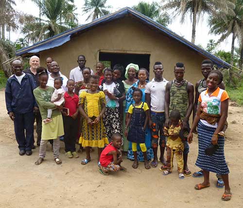 Group of people in village