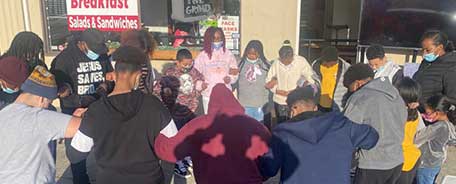 Group of people praying